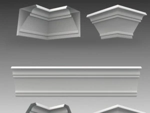 lot de 23 mailles de base de corniches Modèle 3D