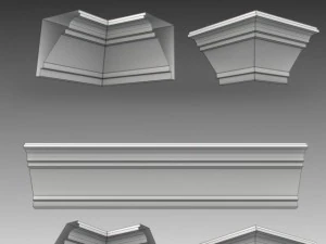 lot de 23 mailles de base de corniches Modèle 3D