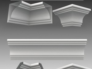 set of 23 cornices base meshes Modello 3D