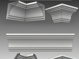 set of 23 cornices base meshes Modello 3D