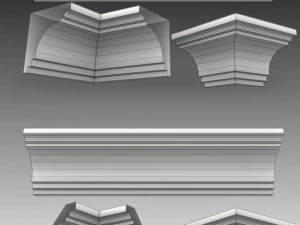 lot de 23 mailles de base de corniches Modèle 3D