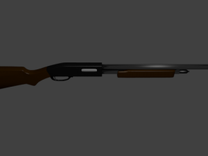 singlebarrel hunting shotgun Model 3D