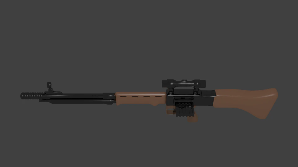 fg42 paratrooper rifle 3D Model .c4d .max .obj .3ds .fbx .stl .blend