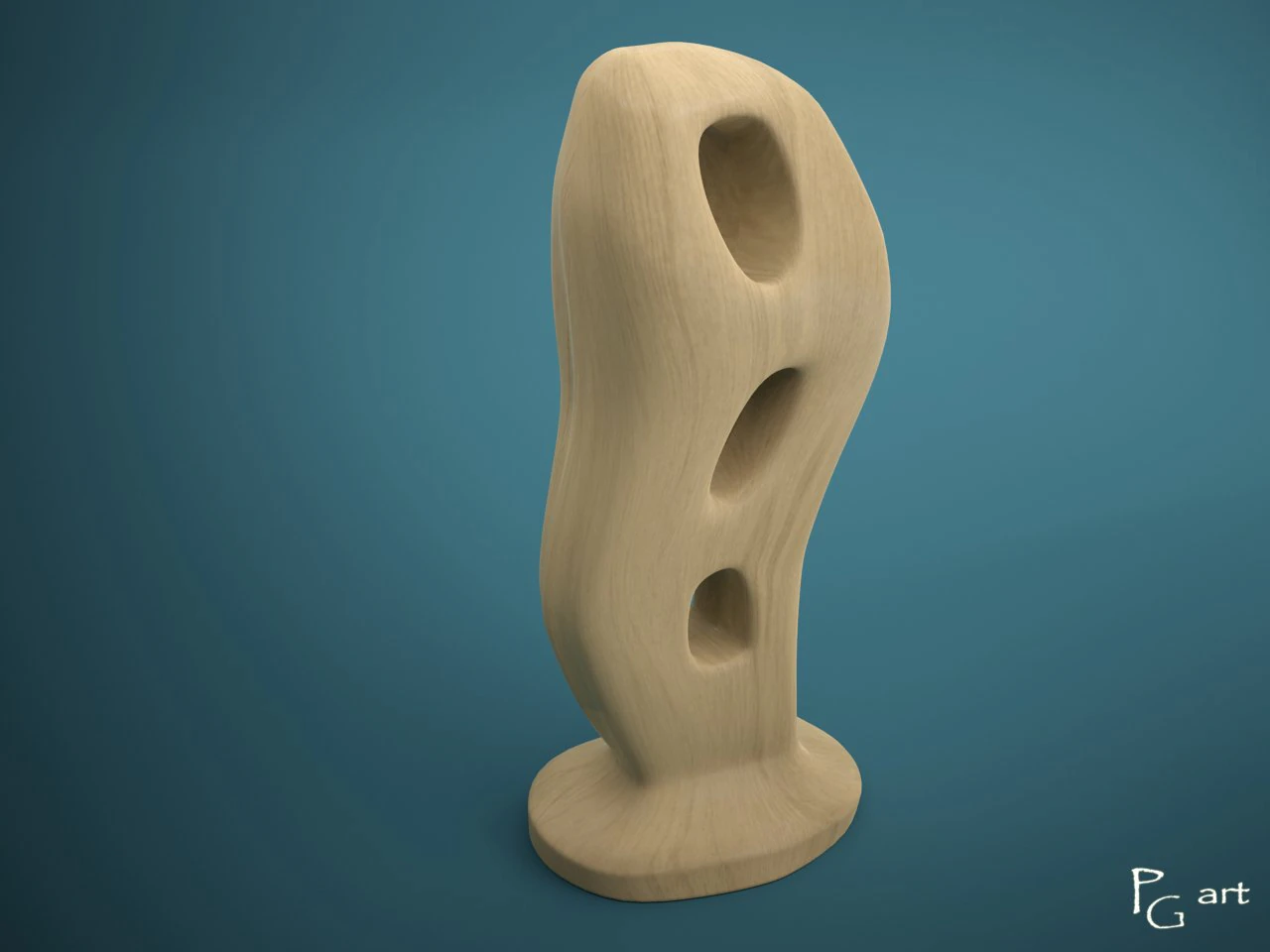 wooden sculpture 3D Model .c4d .max .obj .3ds .fbx .stl .blend 