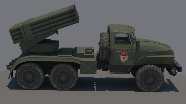 ural bm21 grad 3D Модель .c4d .max .obj .3ds .fbx .stl .blend 