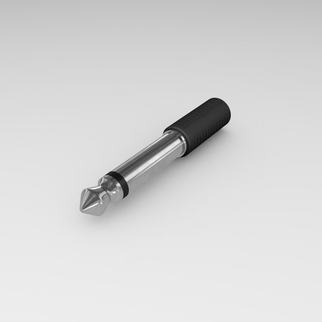 mini jack to jack audio mono adapter 3D Model .c4d .max .obj .3ds .fbx .stl .blend 
