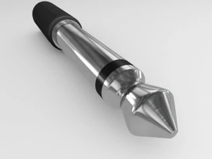 mini jack to jack audio mono adapter 3D Model