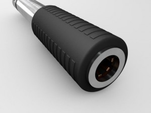 mini jack to jack audio mono adapter 3D Model