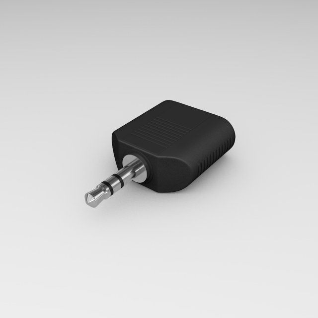 dual mini jack mono to mini jack stereo adapter Modelo 3D .c4d .max .obj .3ds .fbx .stl .blend 