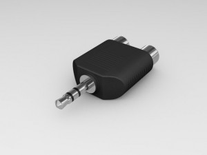 dual rca to mini jack stereo adapter 3D Модель