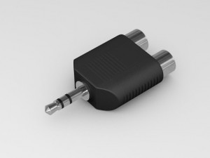 dual rca to mini jack stereo adapter Model 3D