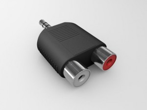dual rca to mini jack stereo adapter Model 3D