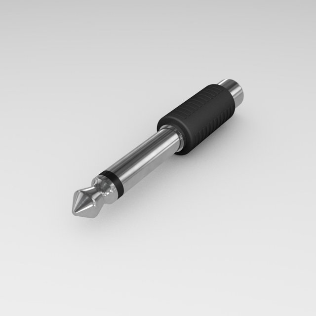 rca to jack mono adapter 3D 모델 .c4d .max .obj .3ds .fbx .stl .blend 