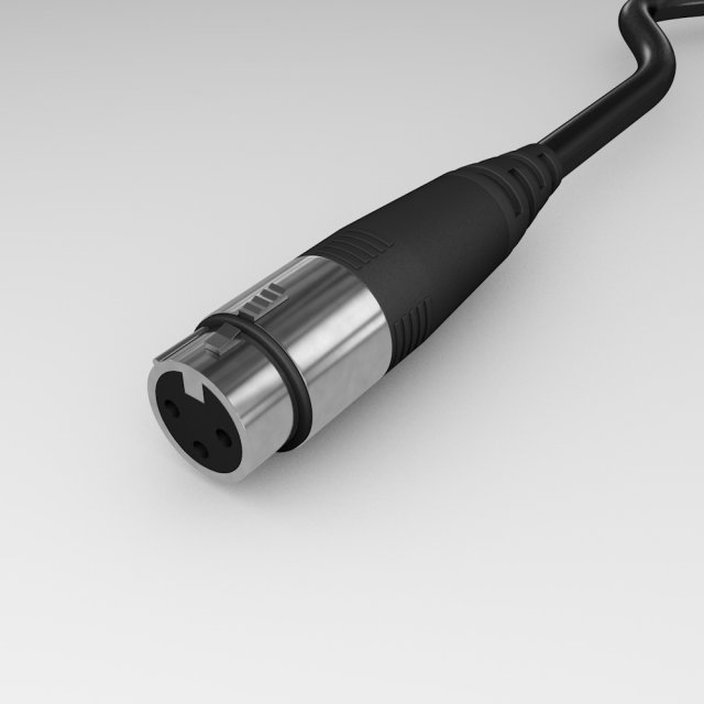 xlr 3 pins female connector Model 3D .c4d .max .obj .3ds .fbx .stl .blend 