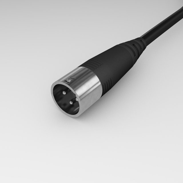 xlr 3 pins male connector Model 3D .c4d .max .obj .3ds .fbx .stl .blend 