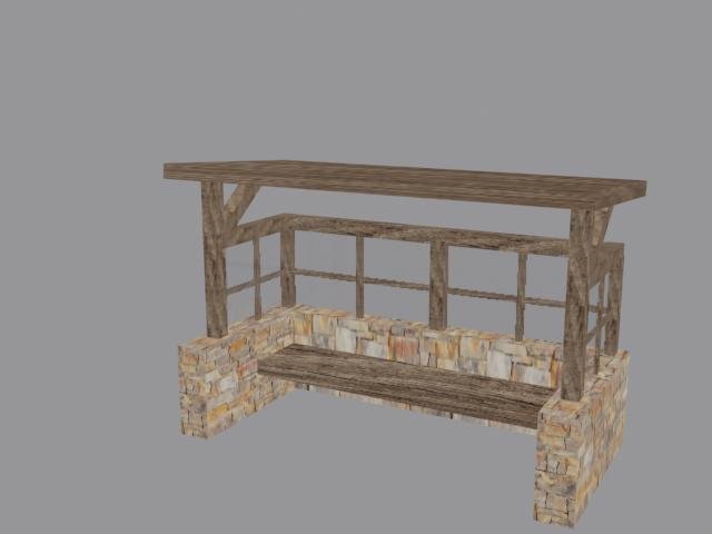 bench bus bench 3D Model .c4d .max .obj .3ds .fbx .stl .blend 