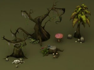 lowpoly фантазійне дерево 3D Модель