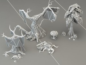 lowpoly fantasy tree Modelo 3D