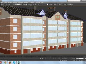 4 storey building 3D Model
