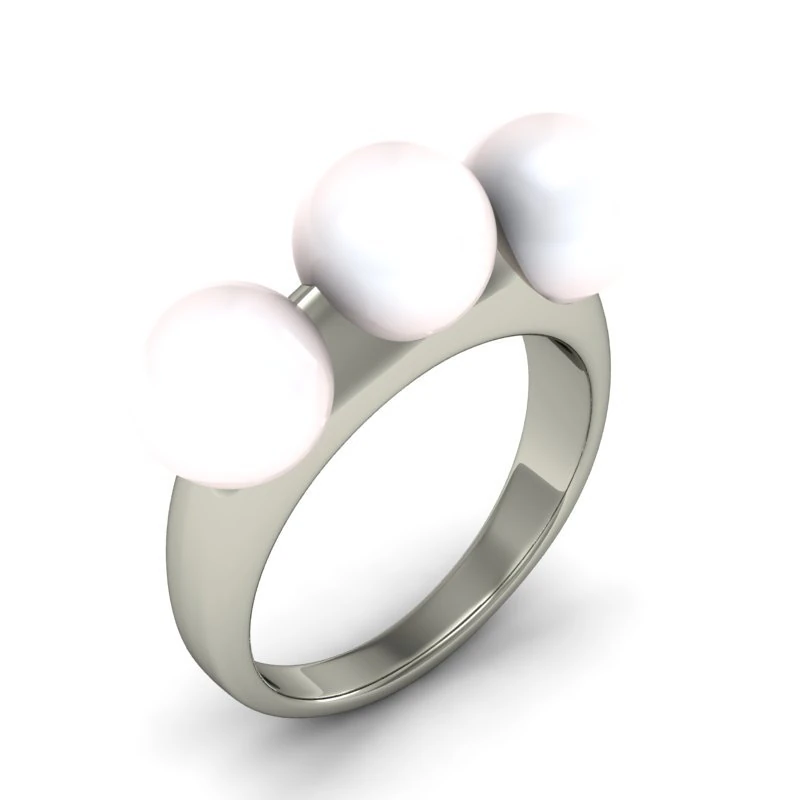 ring with pearls 3D Model .c4d .max .obj .3ds .fbx .stl .blend 