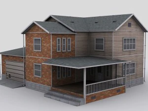 rumah dua lantai Model 3D