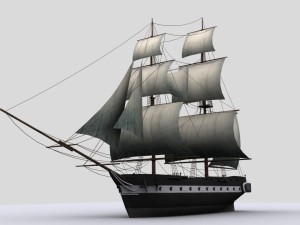 sailboat brig 3D Model