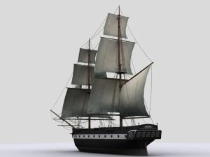 sailboat brig 3D Model