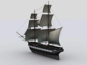 sailboat brig 3D Model
