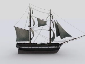 sailboat brig 3D Model