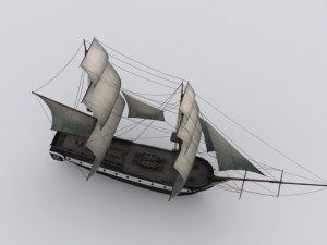 sailboat brig Modello 3D