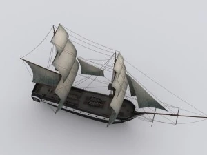 sailboat brig 3D Model