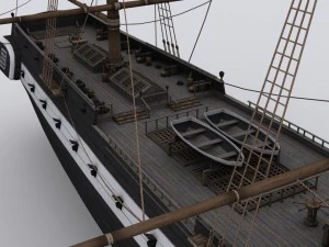 sailboat brig 3D Model