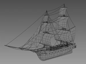sailboat brig 3D Model
