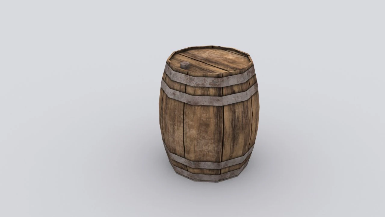 wooden barrel 3D Model .c4d .max .obj .3ds .fbx .stl .blend