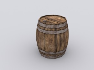 wooden barrel 3D मॉडल