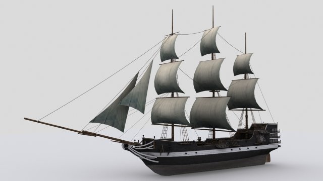 sailing ship 3D Model .c4d .max .obj .3ds .fbx .stl .blend 