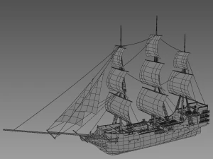 żaglowiec Model 3D