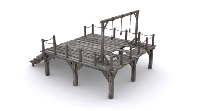 gallows 3D Модель .c4d .max .obj .3ds .fbx .stl .blend 