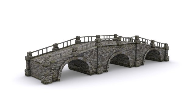 old stone bridge 3D Model .c4d .max .obj .3ds .fbx .stl .blend 