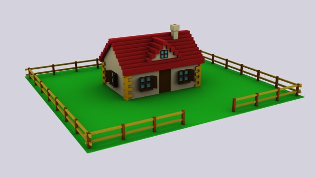 house Modello 3D .c4d .max .obj .3ds .fbx .stl .blend 