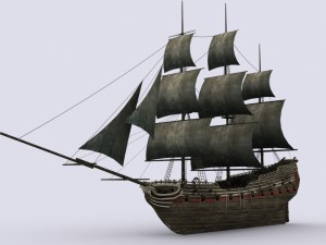 old sailing warship Modelo 3D