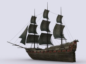 old sailing warship Modelo 3D