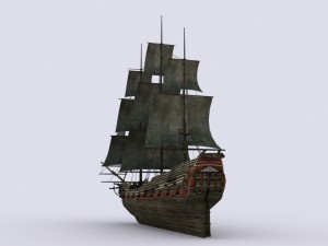 old sailing warship Modelo 3D