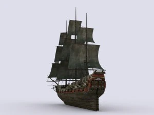 old sailing warship 3D Model