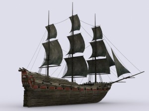 old sailing warship Modelo 3D