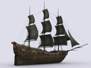 old sailing warship 3D Model