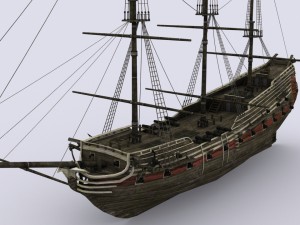 old sailing warship Modelo 3D
