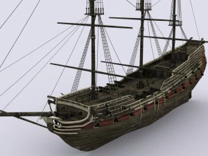 old sailing warship 3D Model