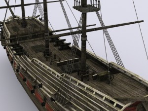 old sailing warship Modelo 3D