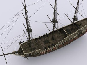 old sailing warship Modelo 3D